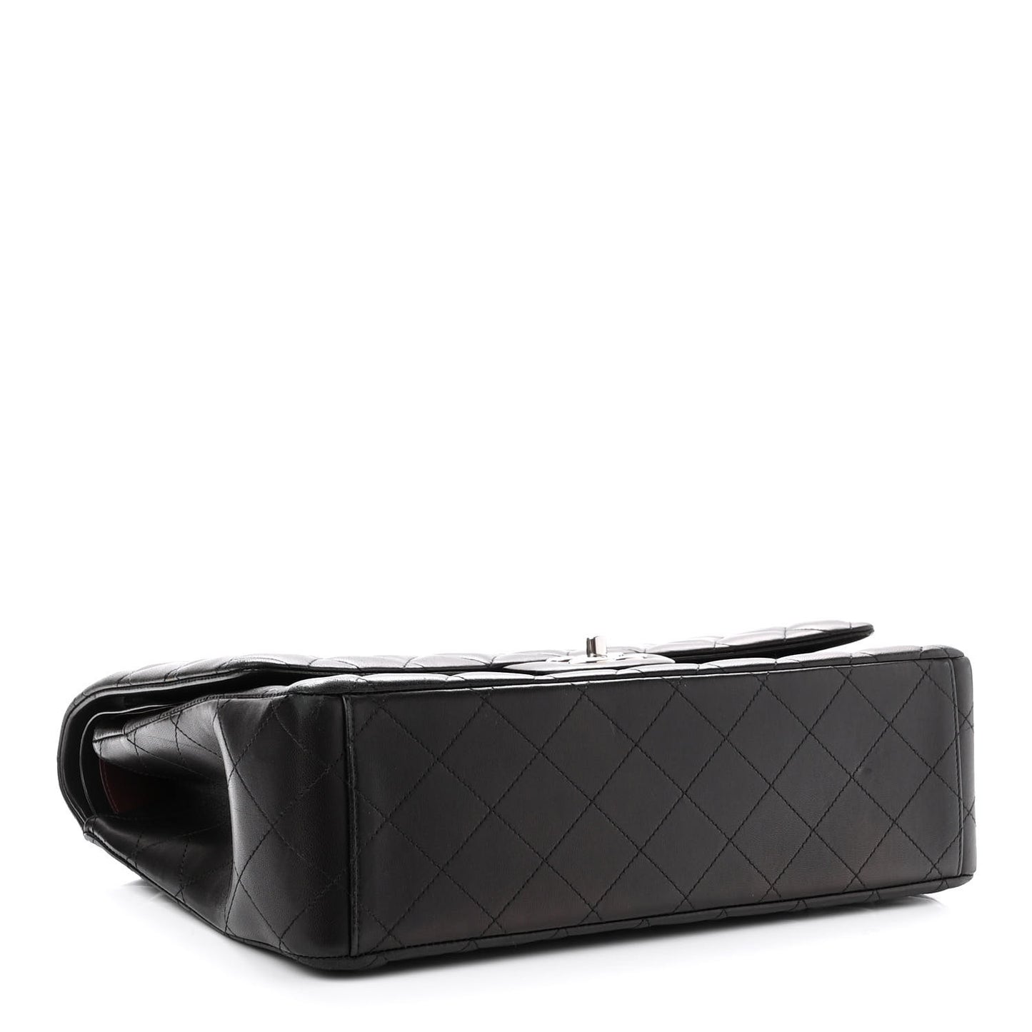 Lambskin Quilted Maxi Double Flap Black
