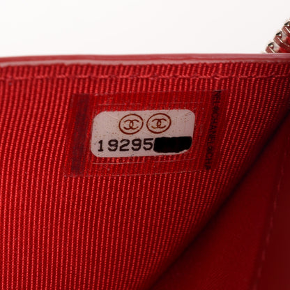 Chanel Caviar Quilted Compact Zip Wallet Red 8 of 8