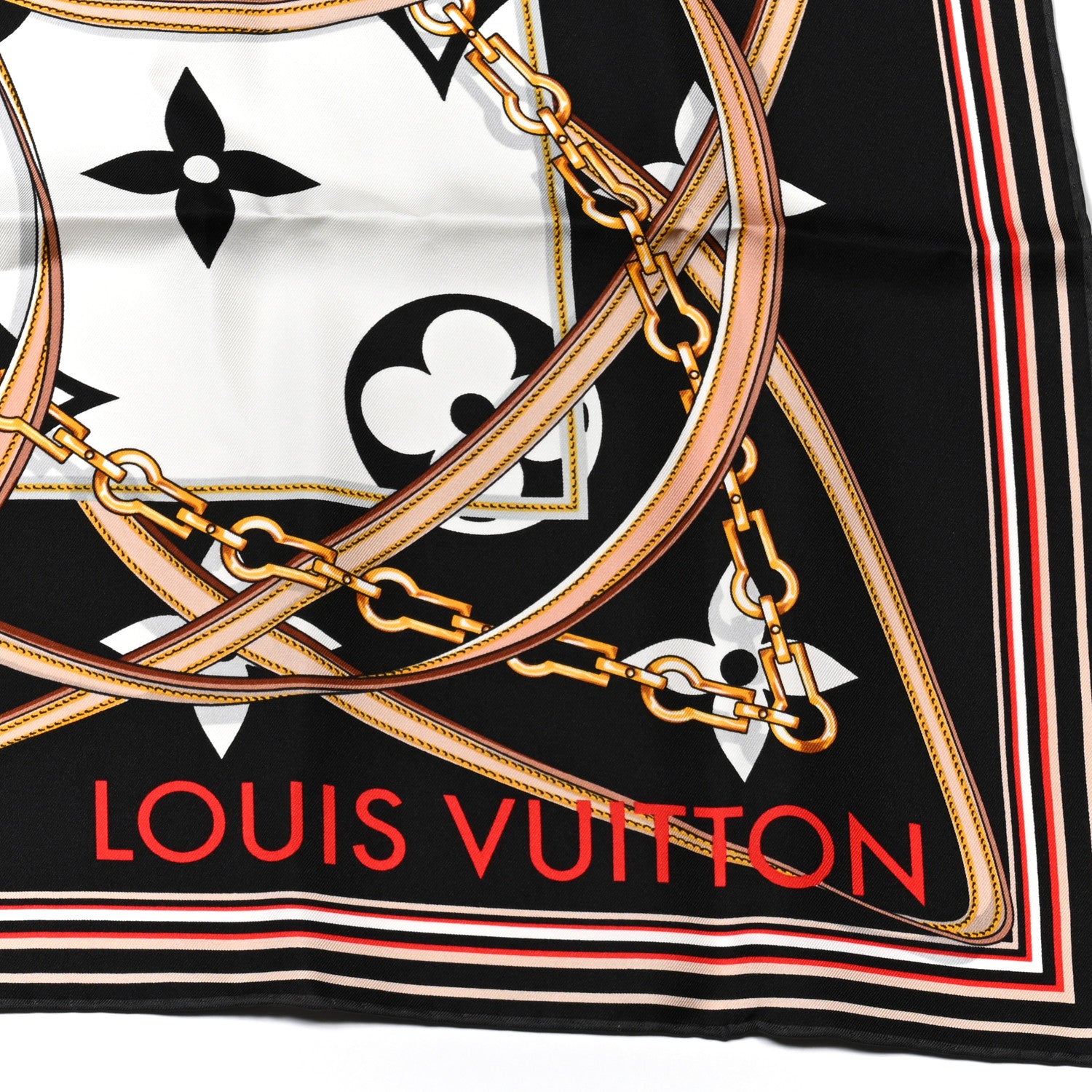 Louis Vuitton Silk Monogram Ultimate Square 90 Scarf Black 2 of 5