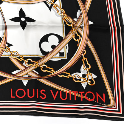 Louis Vuitton Silk Monogram Ultimate Square 90 Scarf Black 2 of 5