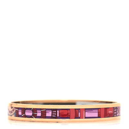 Hermes Enamel Printed Narrow Cavald'Or Bracelet 65 Surnaturel 3 of 5