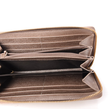 Gucci Metallic Shangai Calfskin Lovely Zip Around Wallet Dark Shell 5 of 10
