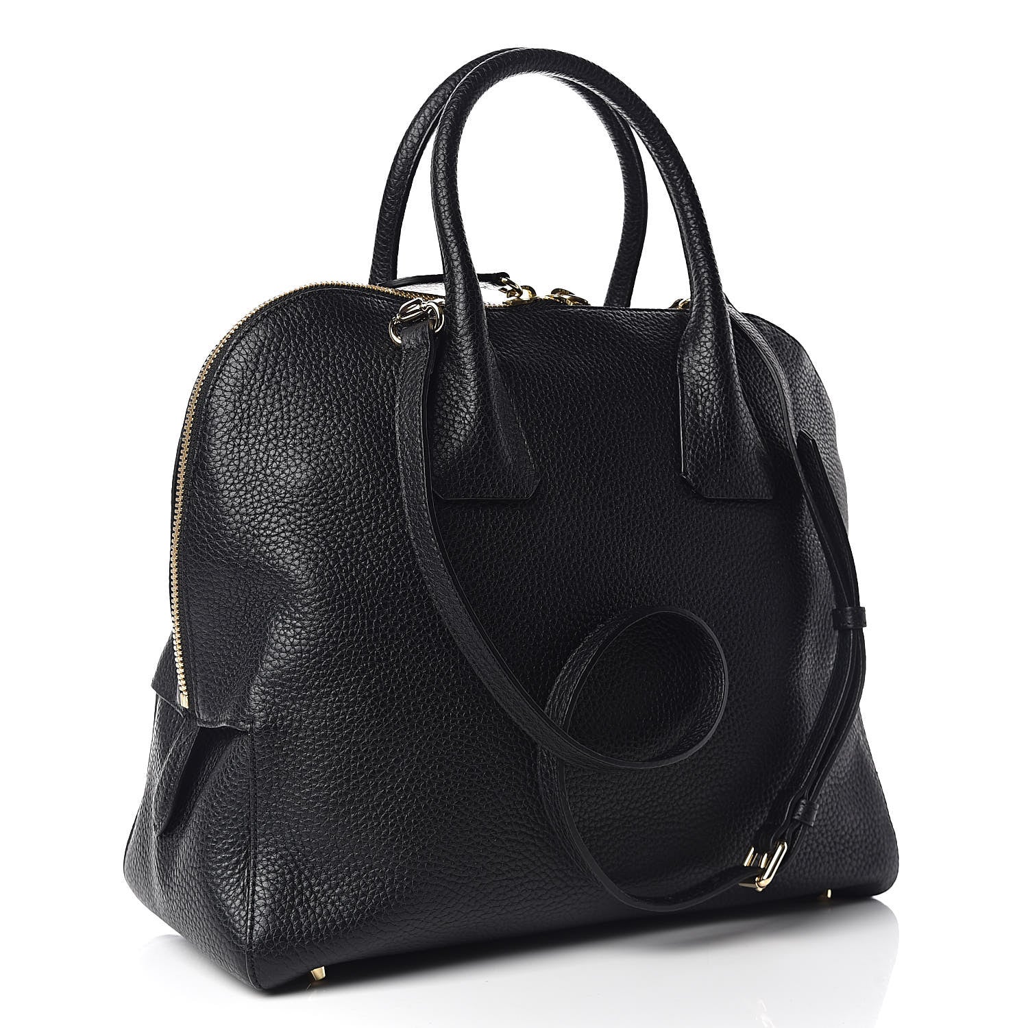 Burberry London Grainy Calfskin Medium Greenwood Bowling Bag Black 3 of 8