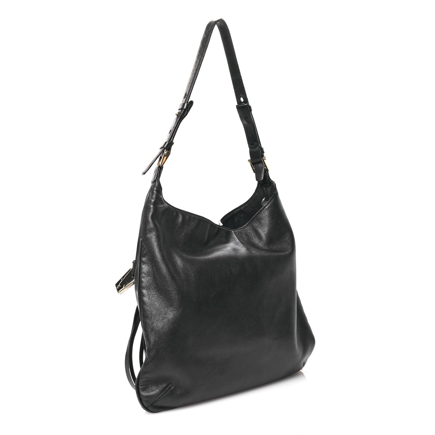 Versace Calfskin Palazzo Fringe Shoulder Bag Black 3 of 13
