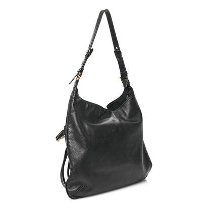 Versace Calfskin Palazzo Fringe Shoulder Bag Black 3 of 13