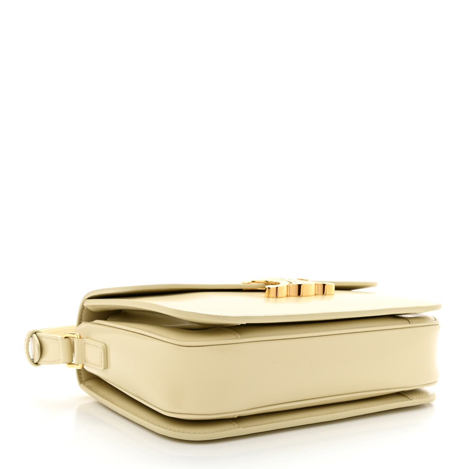 Celine Shiny Calfskin Medium Triomphe Limestone 4 of 12