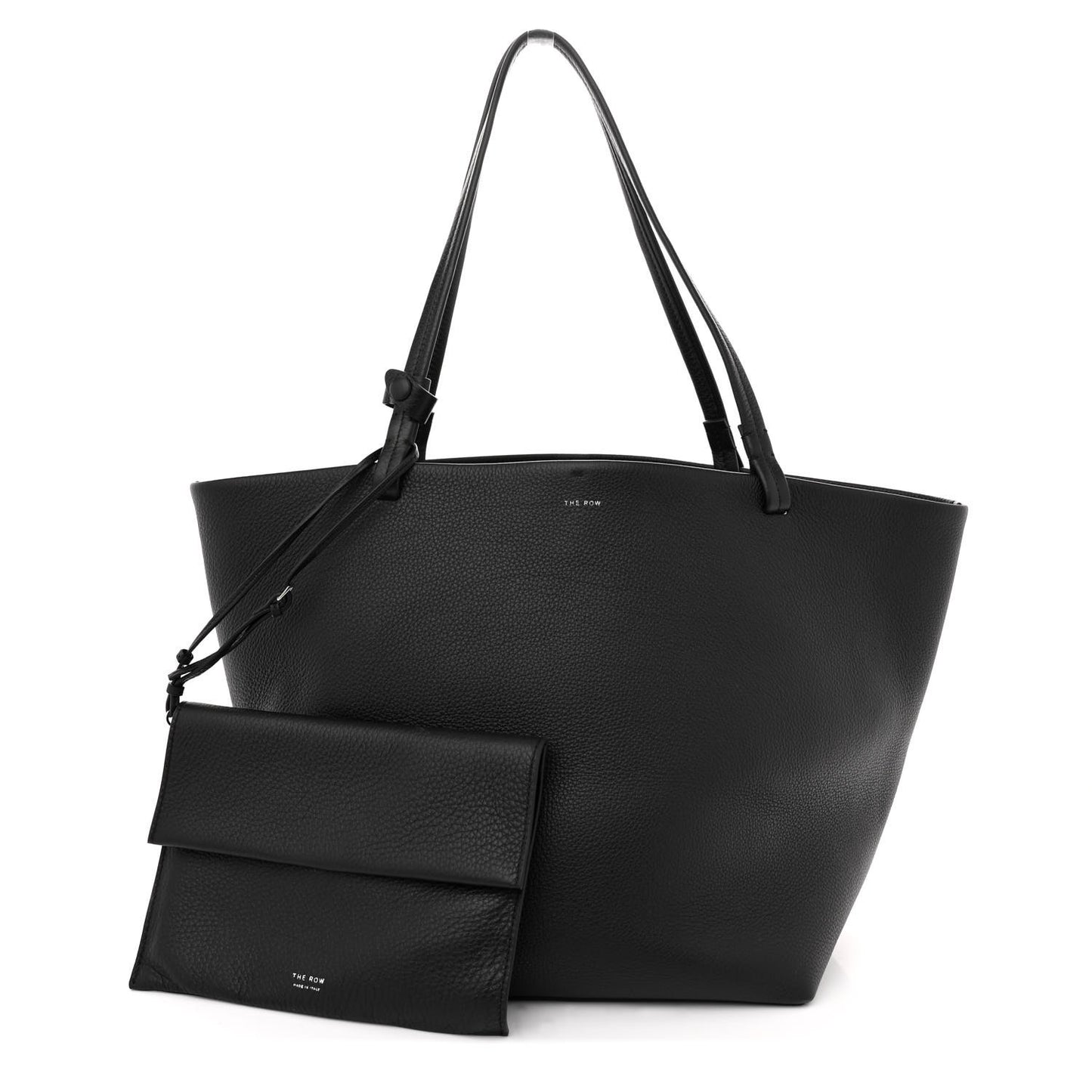 Grained Calfskin Park Tote Three Black
