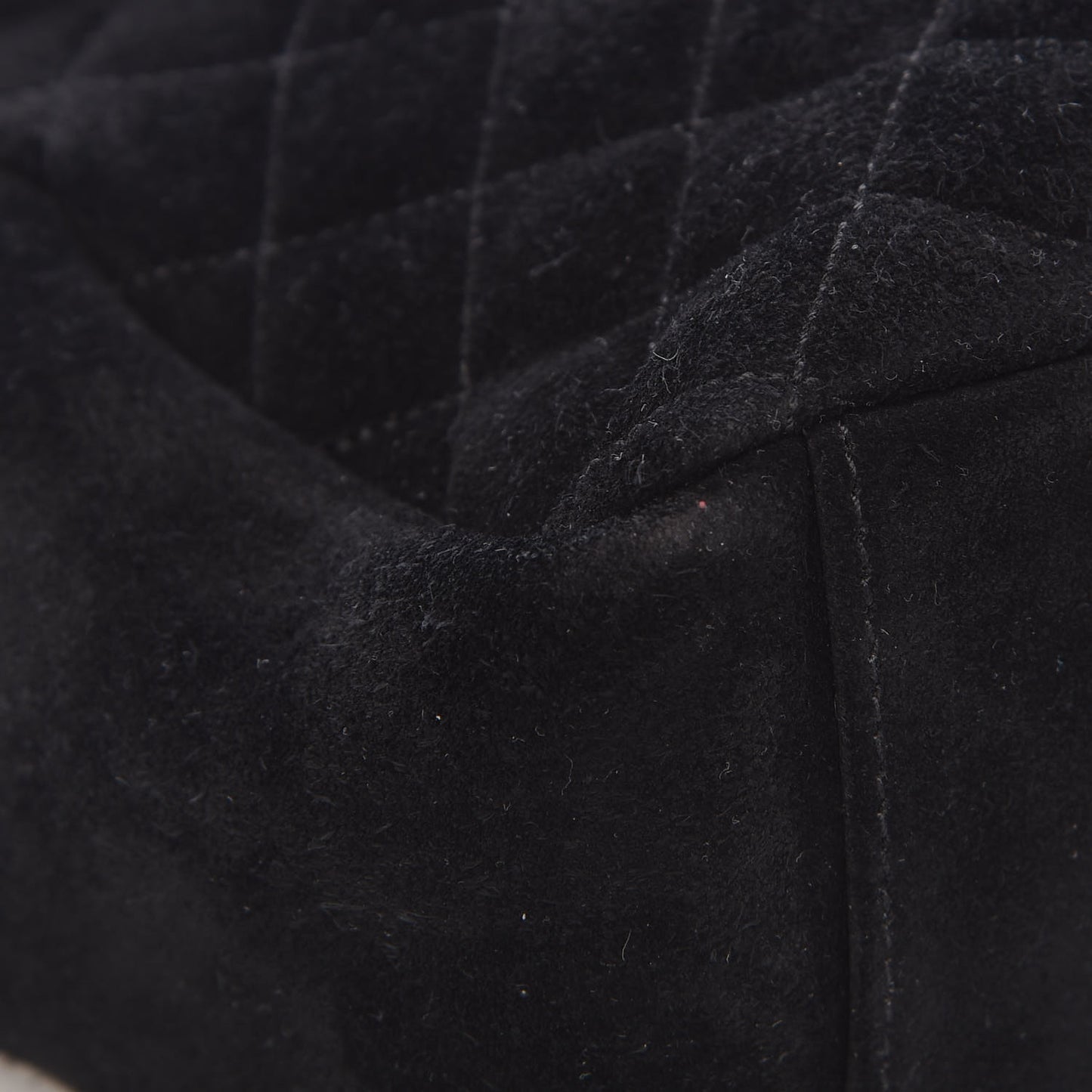 Suede Mixed Matelasse Triquilt Large Monogram Envelope Satchel Black