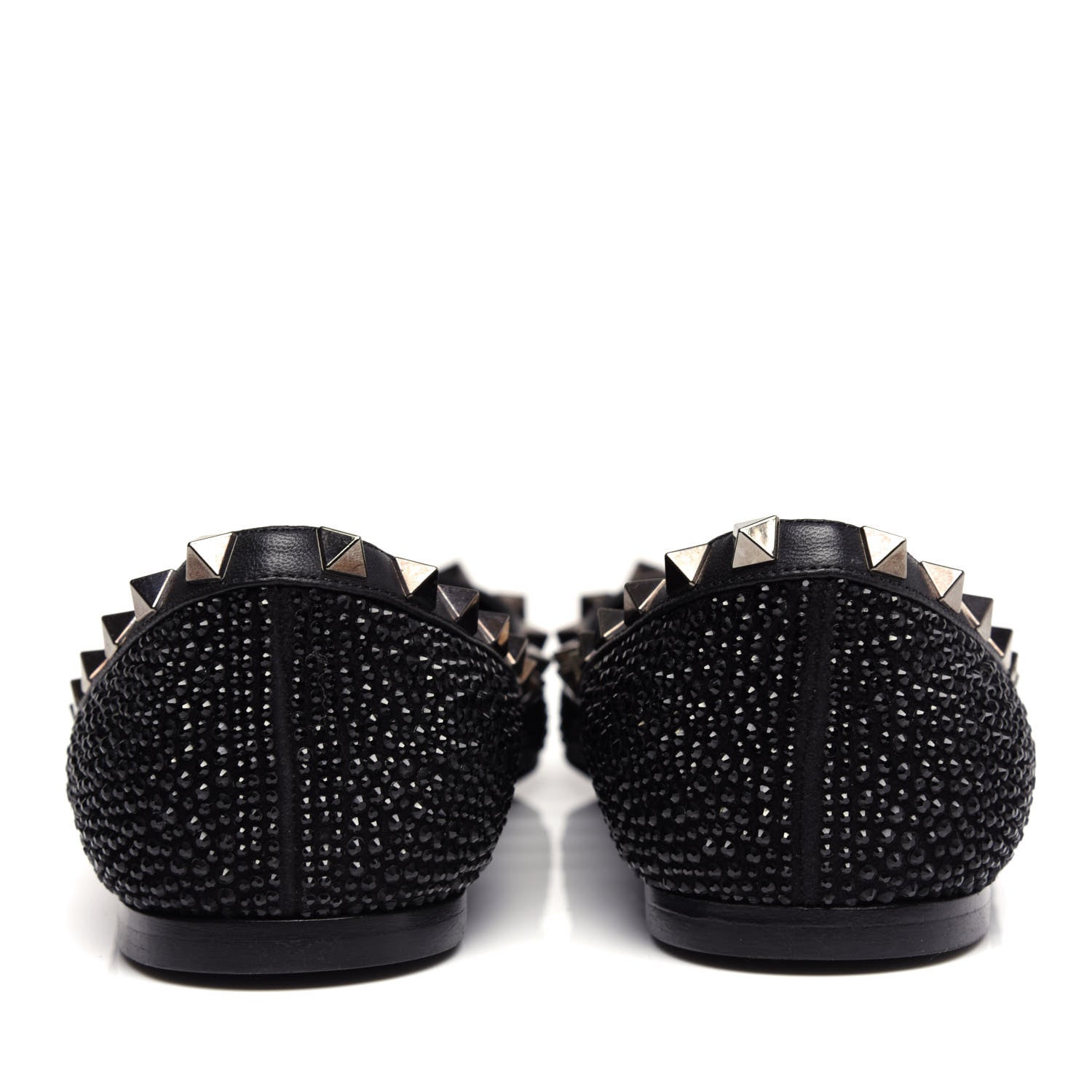 Valentino Garavani Crystal Rockstud Ballerina Flats 39.5 Black 7 of 11