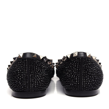 Valentino Garavani Crystal Rockstud Ballerina Flats 39.5 Black 7 of 11