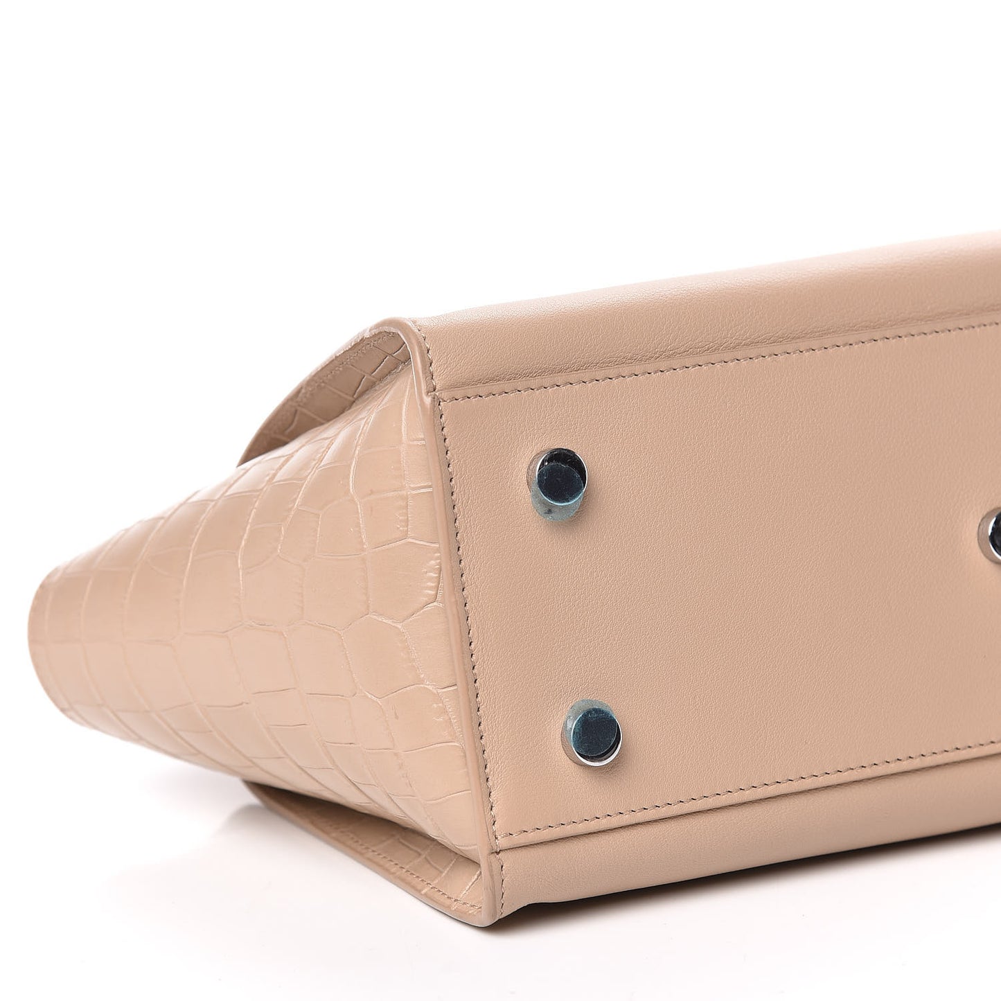Smooth Calfskin Crocodile Embossed Baby Monogram Downtown Cabas Dark Beige