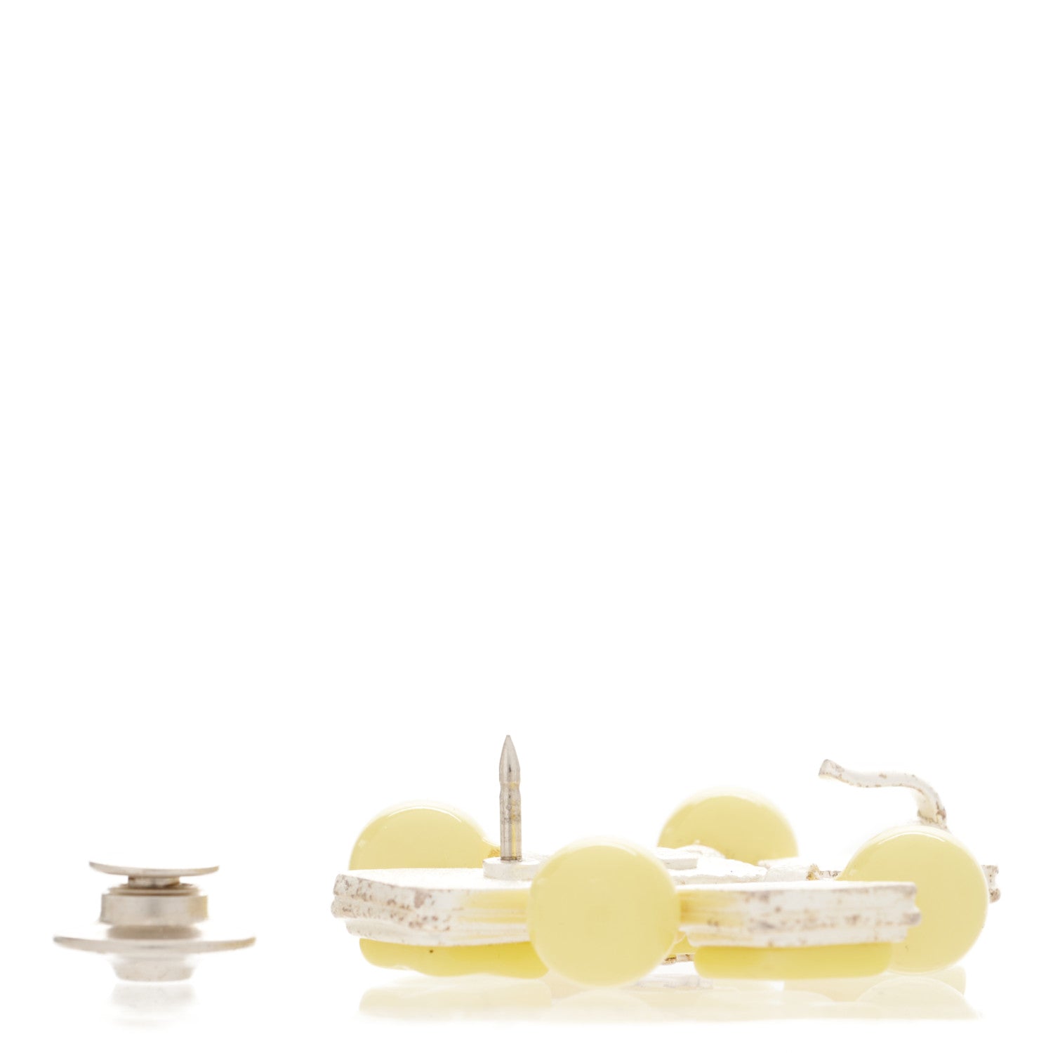 Chanel Enamel CC Brooch Yellow 4 of 4