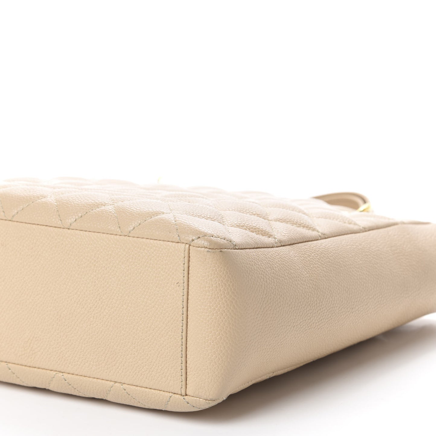 Caviar Quilted Petit Shopping Tote PST Beige