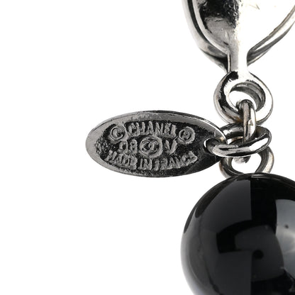 Chanel Ruthenium Pearl Beaded CC Long Necklace Black 6 of 7