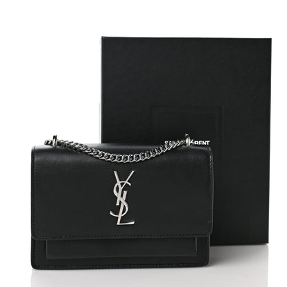 Saint Laurent Calfskin Monogram Sunset Chain Wallet Black 10 of 10