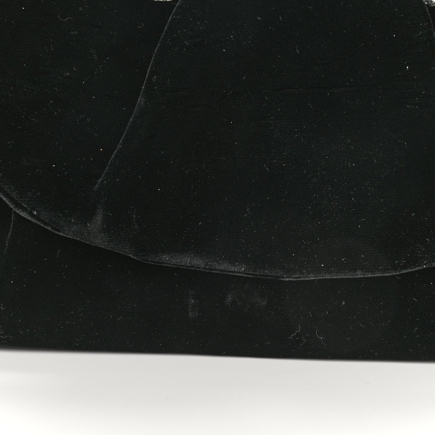 Christian Louboutin Velvet Crystal Flap Clutch Black 10 of 10