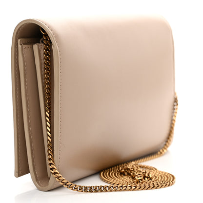 Saint Laurent Glossy Calfskin Monogram Chain Wallet Dark Beige 3 of 10