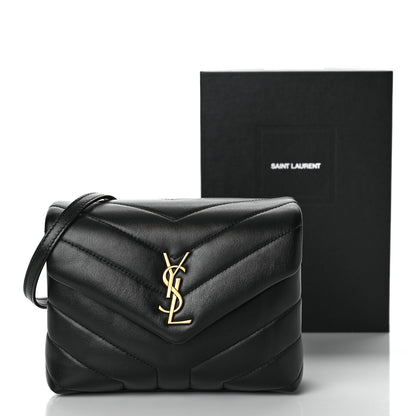 Saint Laurent Calfskin Y Quilted Monogram Toy Loulou Crossbody Bag Black 10 of 10