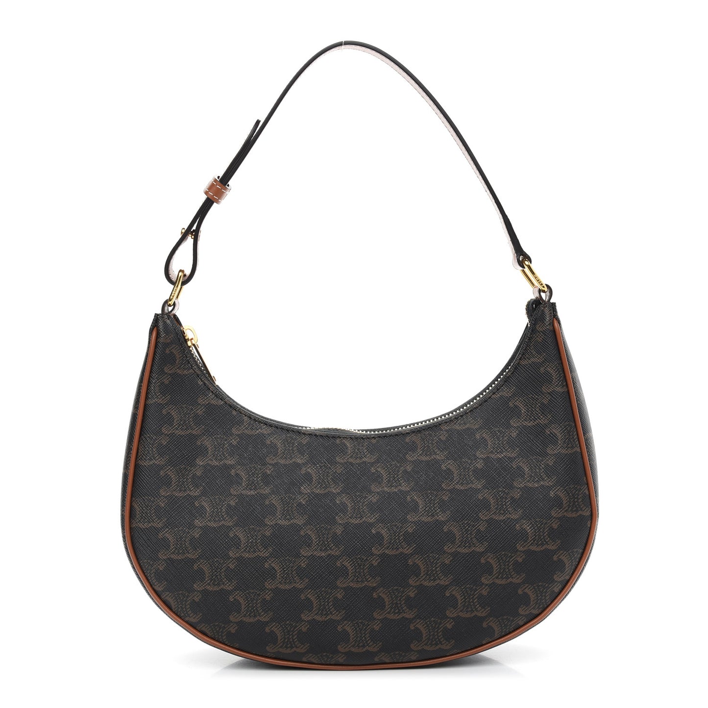 Triomphe Canvas Calfskin Ava Shoulder Bag Tan