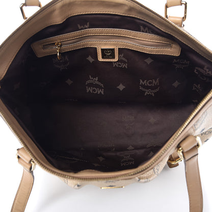 MCM Visetos Medium Essentials Shopper Tote Beige 7 of 28