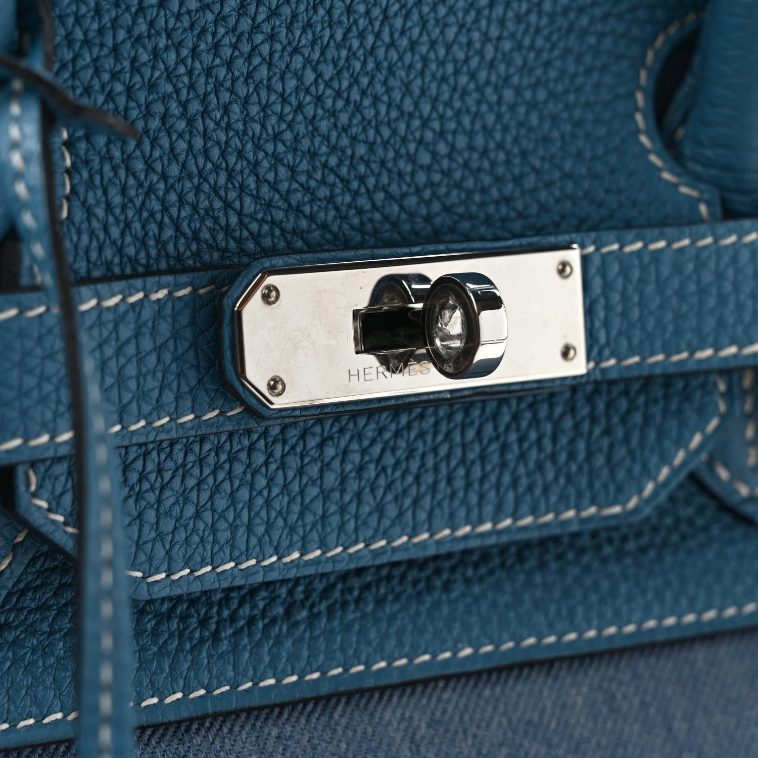 Hermes Denim Togo Horseshoe Birkin 35 Blue Jean 11 of 11