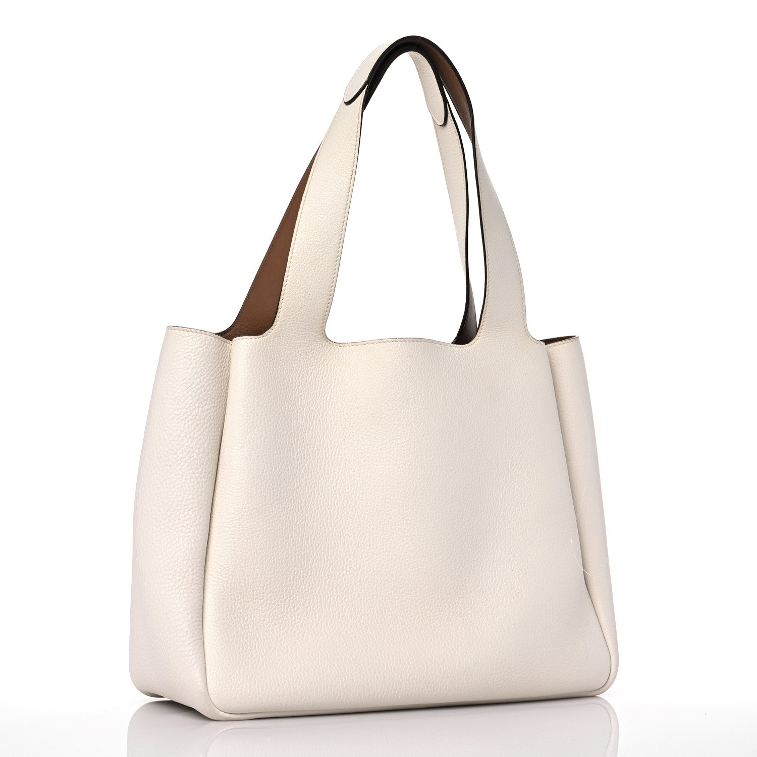 Prada Vitello Daino Dynamique Tote White Caramel 3 of 15