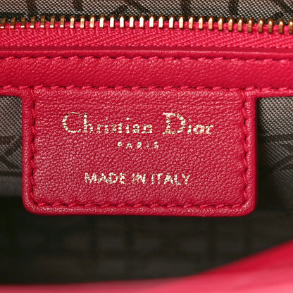 Christian Dior Lambskin Cannage Medium Lady Dior Fuchsia 6 of 13