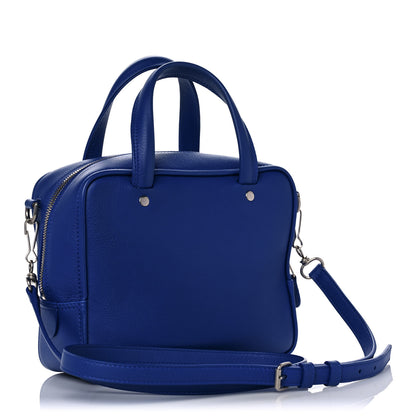 Balenciaga Shiny Day Calfskin Logo XS Triangle Square Bag Bleu Roi White 3 of 12