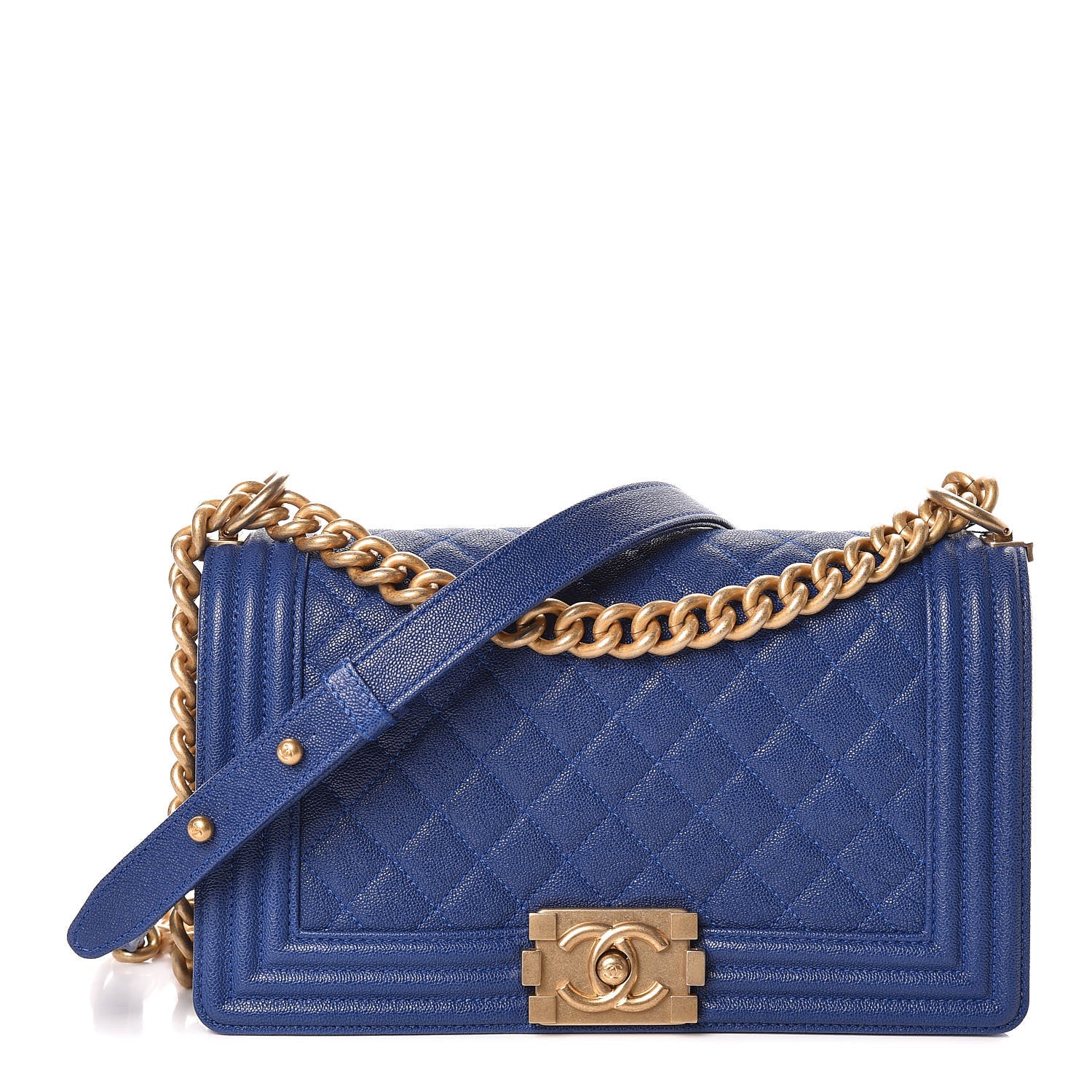 Chanel Caviar Quilted Medium Boy Flap Dark Blue 1 of 10