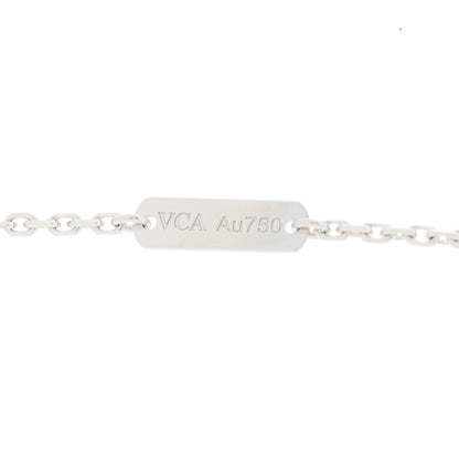 Van Cleef & Arpels 18K White Gold Diamond Guilloche Vintage Alhambra Pendant Necklace 4 of 5