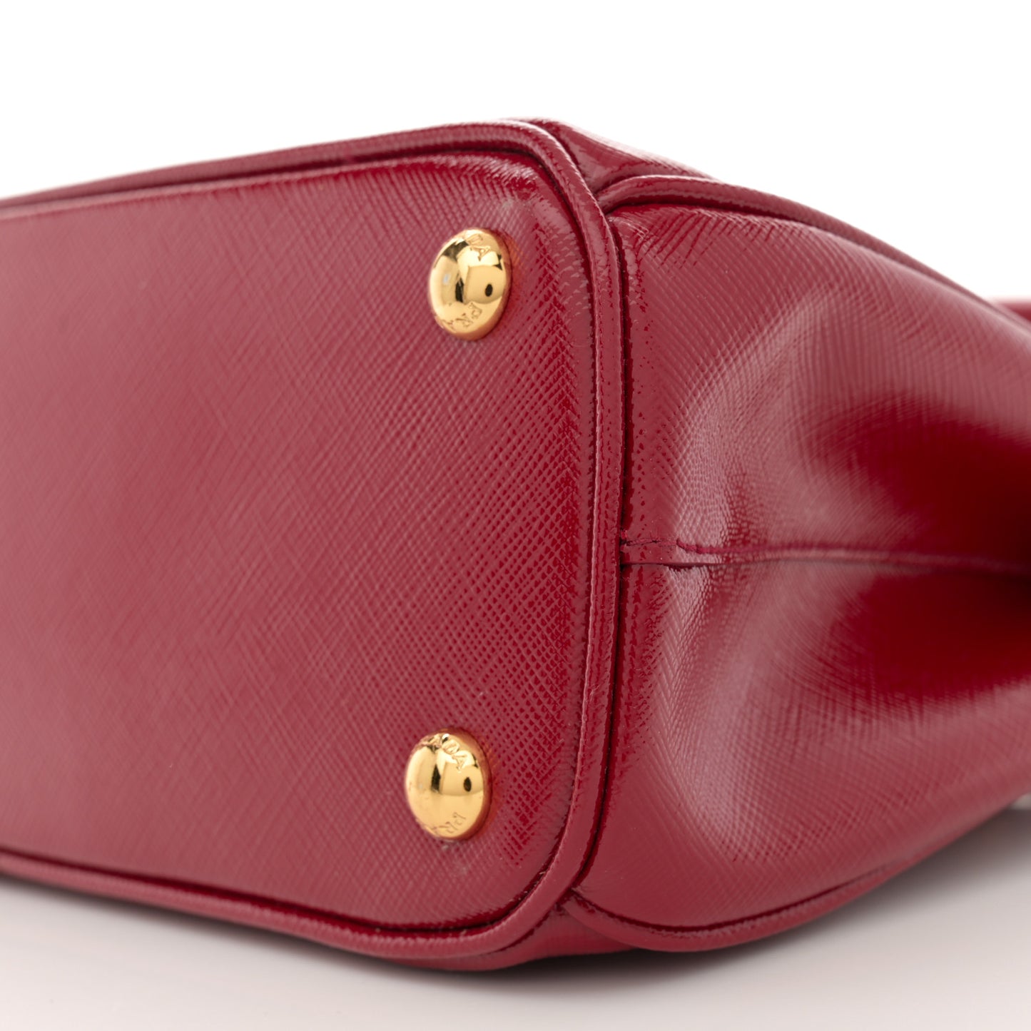 Saffiano Vernice Mini Galleria Double Zip Tote Scarlatto