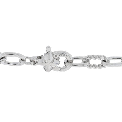 David Yurman Sterling Silver 18K Yellow Gold Diamond Moon and Star Amulet 3mm Chain Necklace 4 of 5