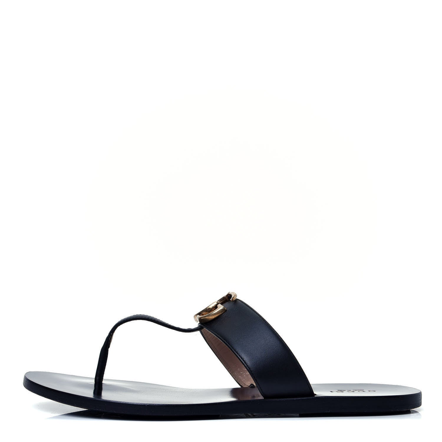 Gucci Calfskin GG Marmont Thong Sandals 39 Black 1 of 7