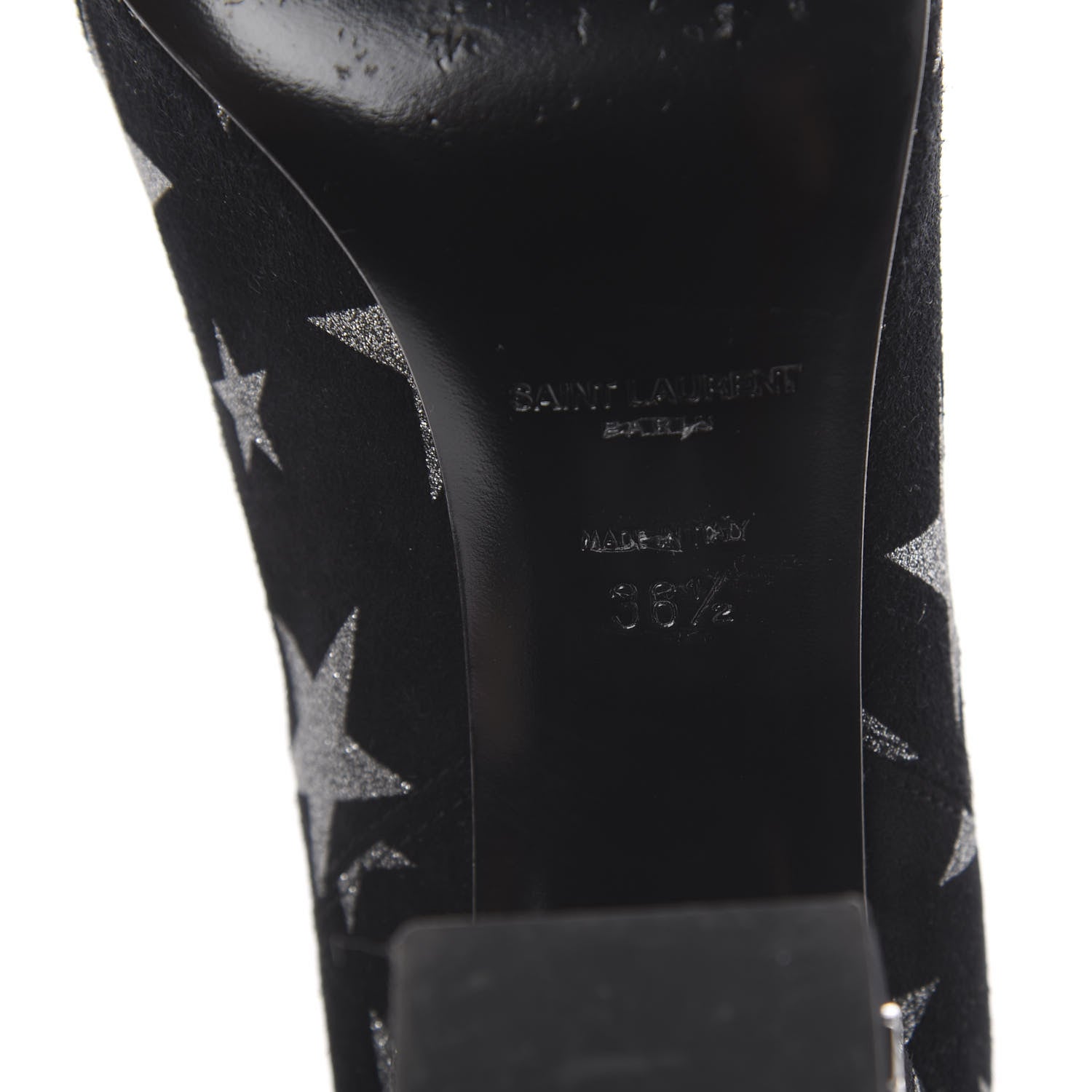 Saint Laurent Suede Glitter Stars Babies 90 Ankle Boots 36.5 Black Argent 7 of 7