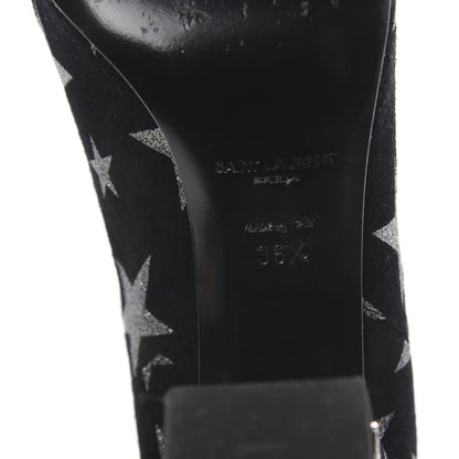 Saint Laurent Suede Glitter Stars Babies 90 Ankle Boots 36.5 Black Argent 7 of 7