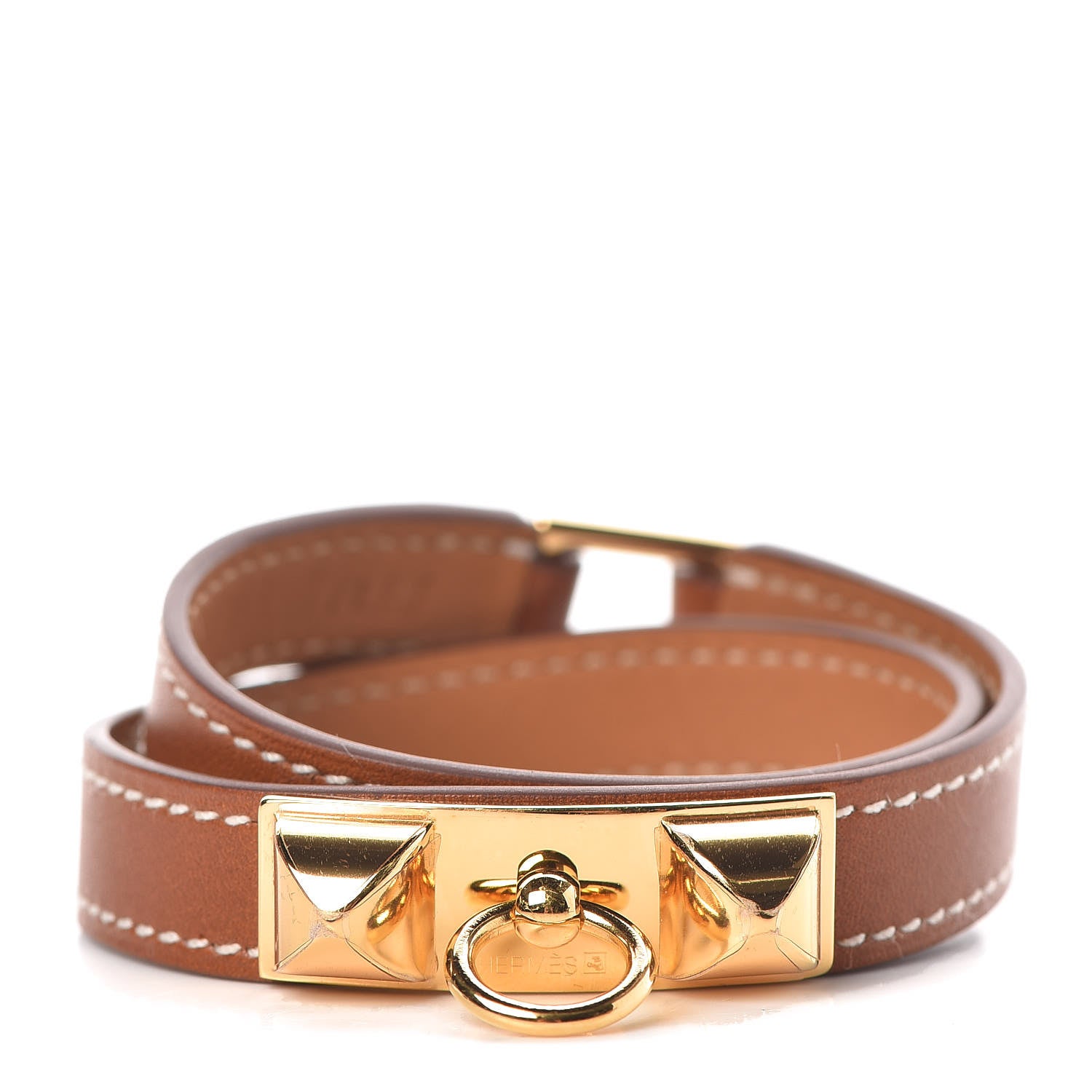 Hermes Barenia Rivale Double Tour Bracelet S Fauve 1 of 6