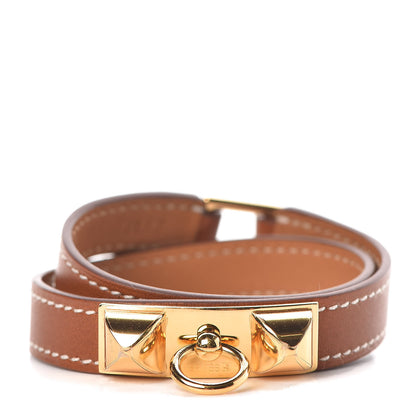Hermes Barenia Rivale Double Tour Bracelet S Fauve 1 of 6