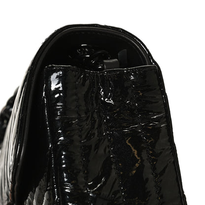 Chanel Patent Metallic Crumpled Calfskin Chevron Quilted Mini Rectangular Flap So Black 10 of 12