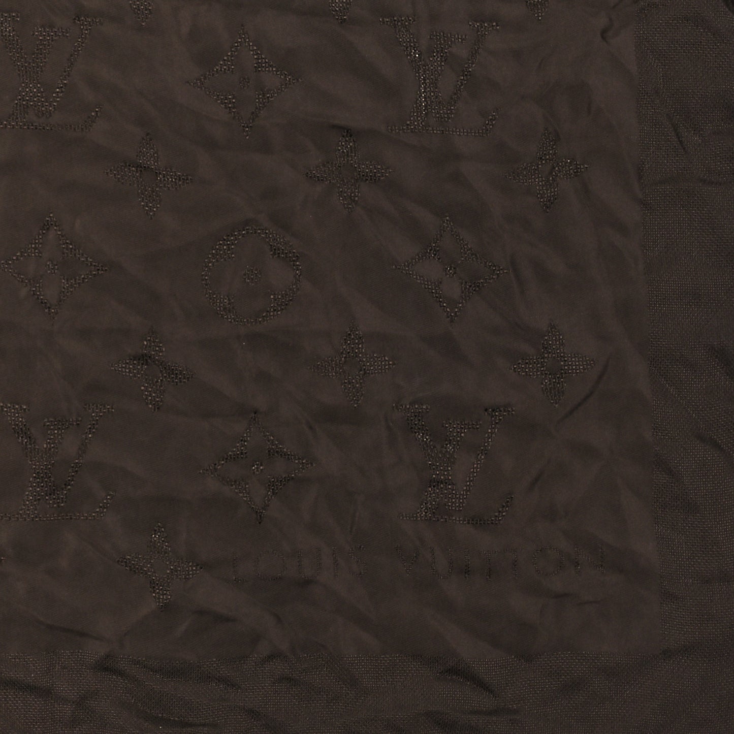 Silk Monogram Square Scarf Brown
