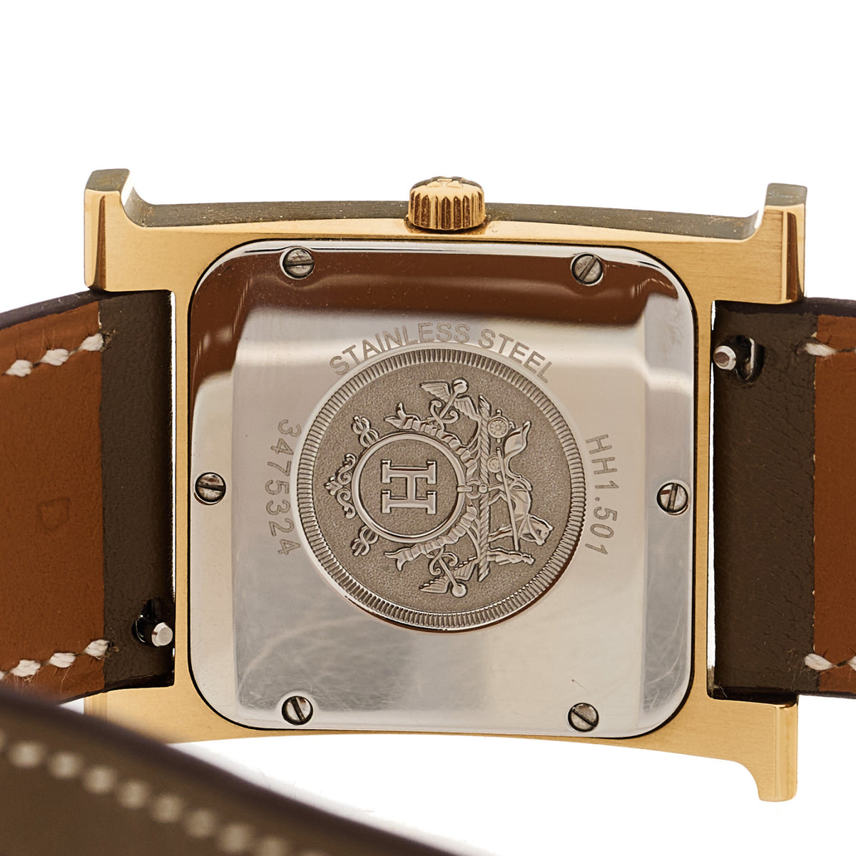 Hermes Stainless Steel Swift 26mm Heure H Hour Quartz Watch Etoupe 4 of 6