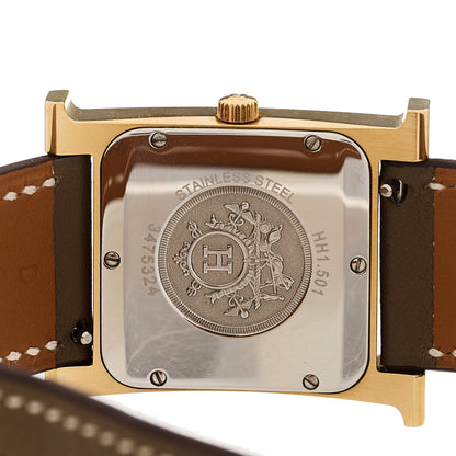Hermes Stainless Steel Swift 26mm Heure H Hour Quartz Watch Etoupe 4 of 6