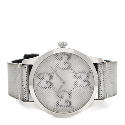 Gucci Stainless Steel Calfskin 38mm G-Timeless GG Hologram Quartz Watch 2 of 5