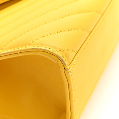 Saint Laurent Lambskin Matelasse Chevron Medium Monogram Satchel Mimosa 15 of 17