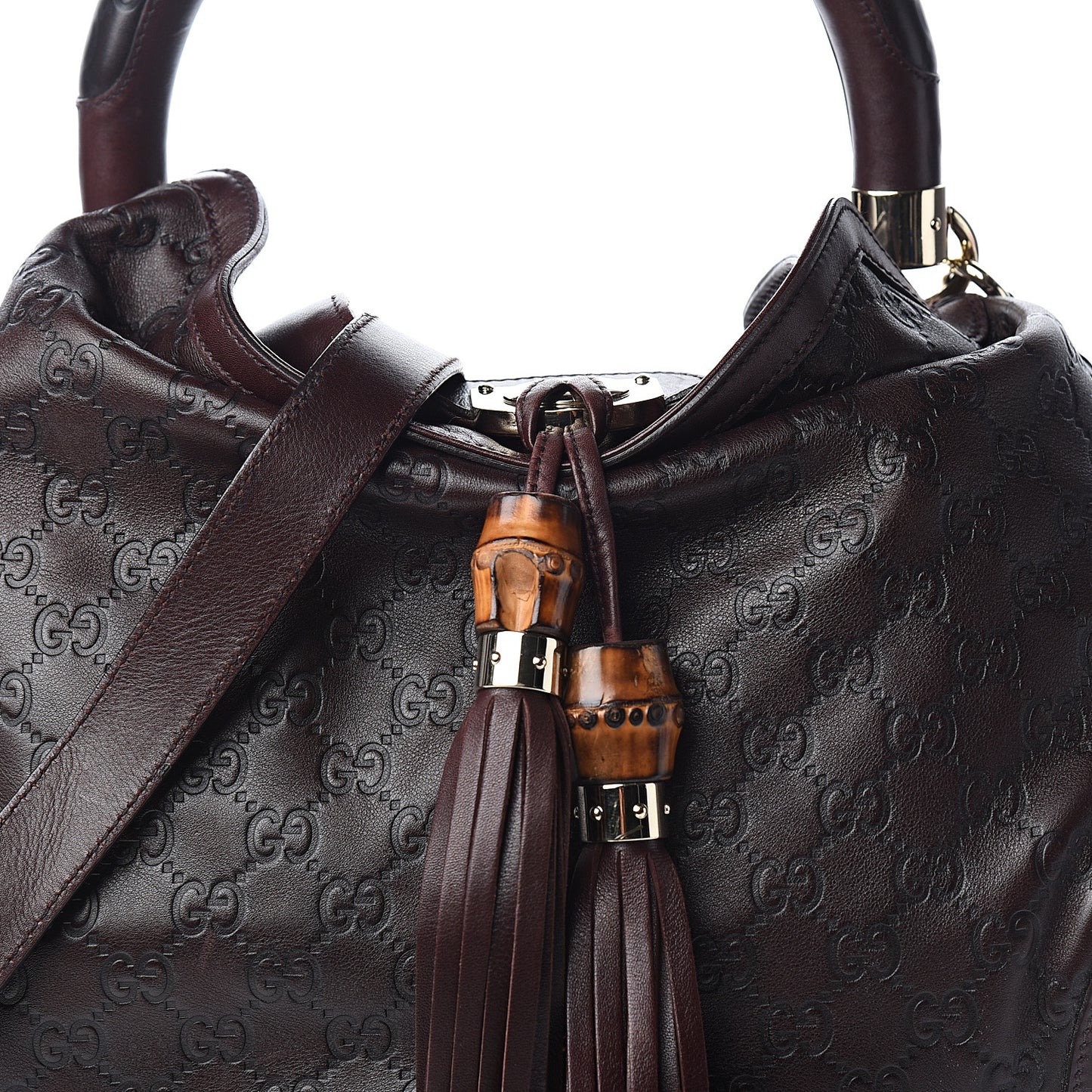 Guccissima Medium Indy Top Handle Hobo Dark Brown