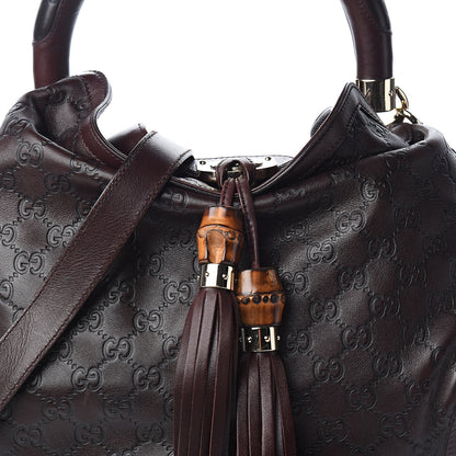 Gucci Guccissima Medium Indy Top Handle Hobo Dark Brown 9 of 9
