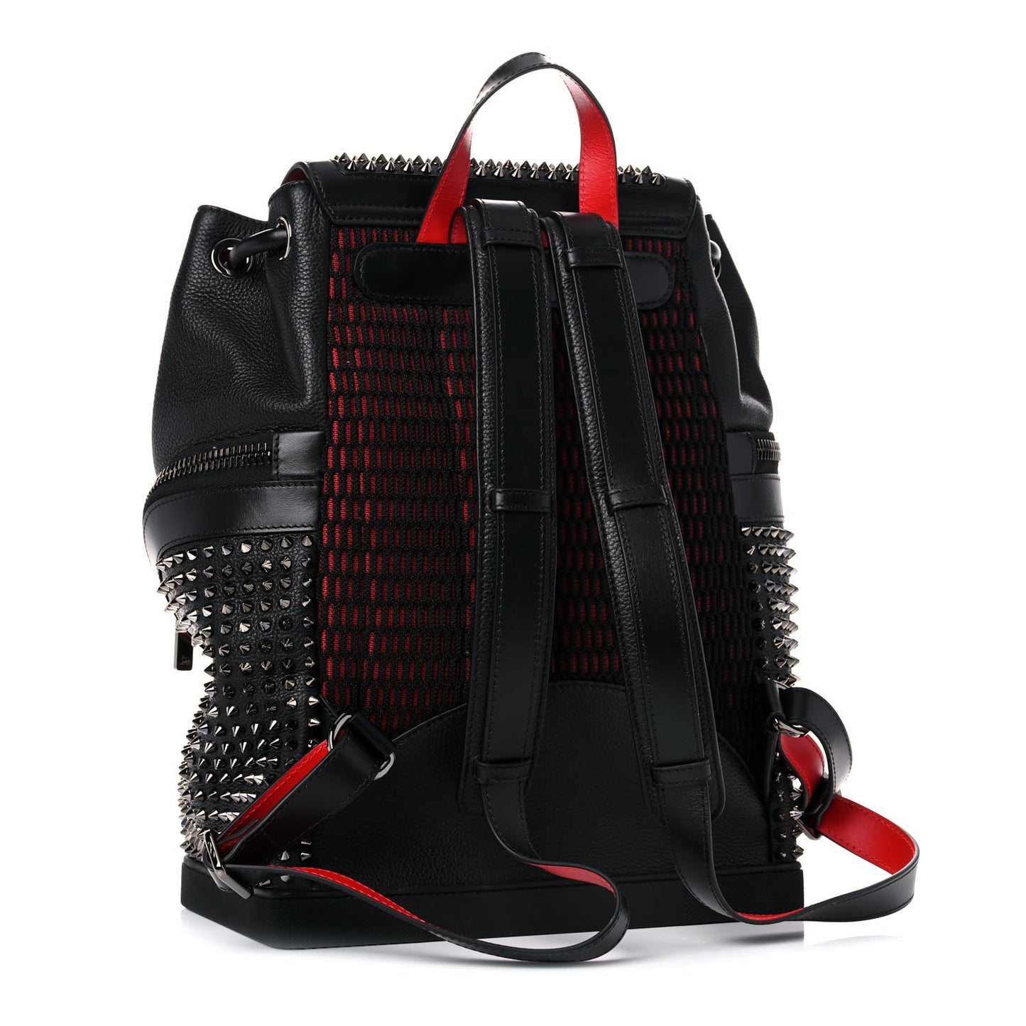 Calfskin Spiked Explorafunk Backpack Black