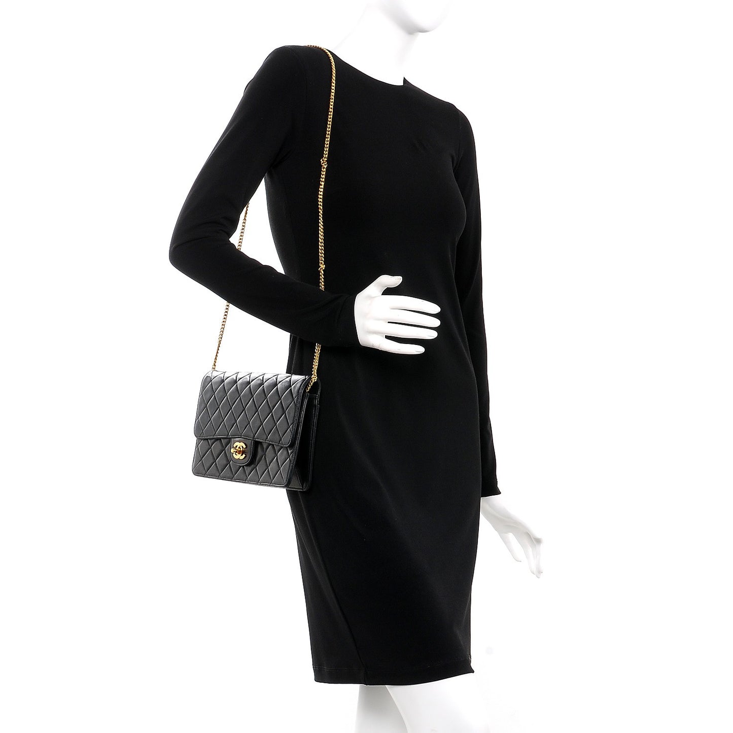 Lambskin Quilted Medium Single Flap Black