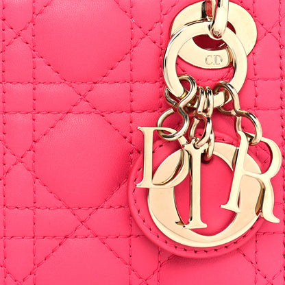 Christian Dior Lambskin Cannage Micro Lady Dior Bright Pink 7 of 9