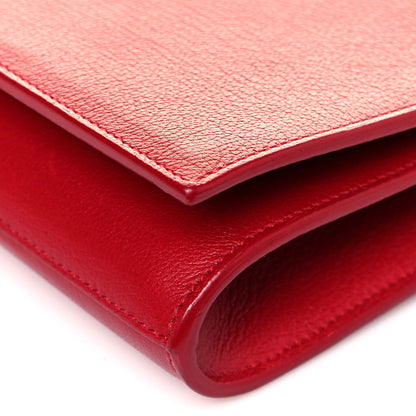 Saint Laurent Calfskin Monogram Large Belle De Jour Clutch Red 9 of 13