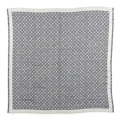 Louis Vuitton Silk Wool Monogram Denim Shawl Blue 1 of 3